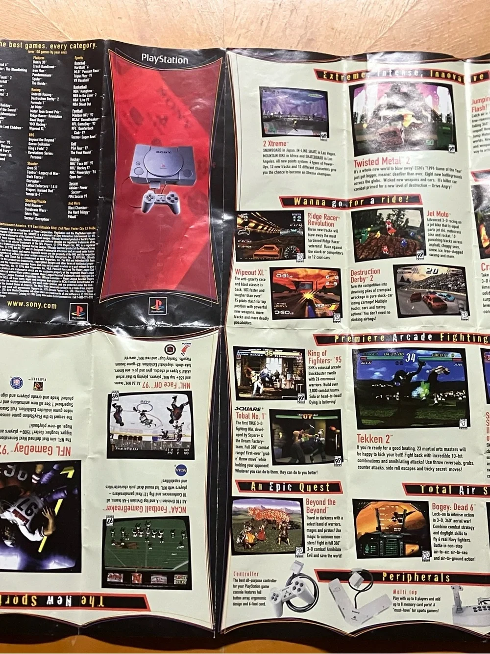 Vintage 1996 Sony PlayStation 1 PS1 Console Poster Insert